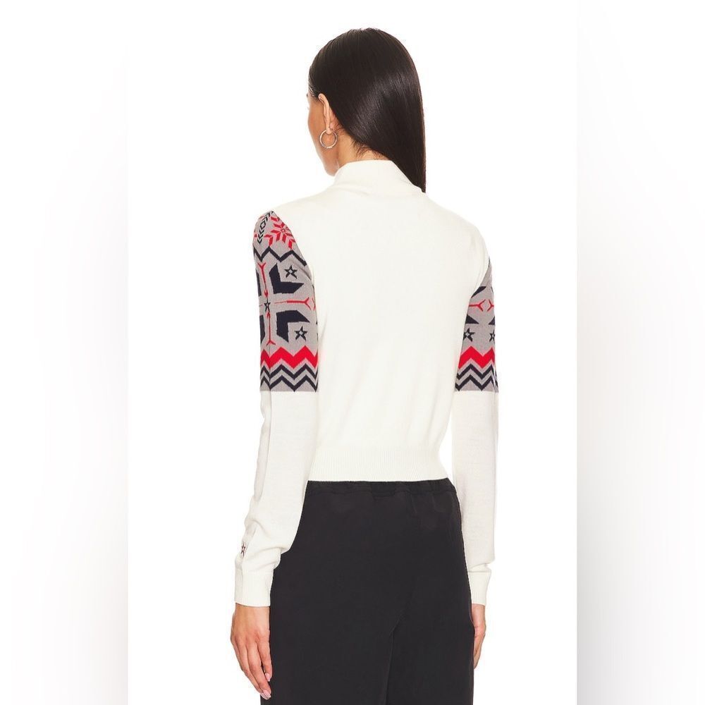 Perfect Moment Nordic Half Zip Sweater in Snow White Merino Wool Medium - Picture 2 of 7